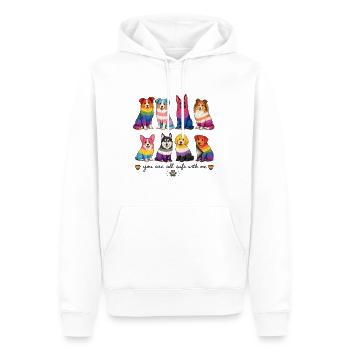 Pride Herding Dogs | You Are All Safe With Me - Männer Premium Bio Hoodie - Weiß - Vorne - Nico (187cm)