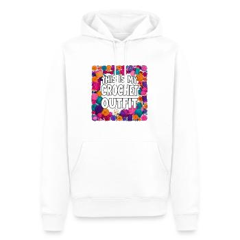 Voici ma tenue au crochet - Sweat à capuche Premium bio Homme - blanc - Devant - Nico (187cm)