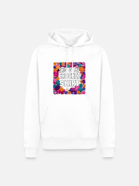Häkelshirt Farbexplosion - Männer Premium Bio Hoodie - Weiß