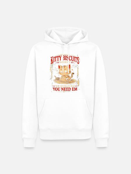 Kitty Biscuits Bäckerei: Wir kneten sie - Männer Premium Bio Hoodie - Weiß