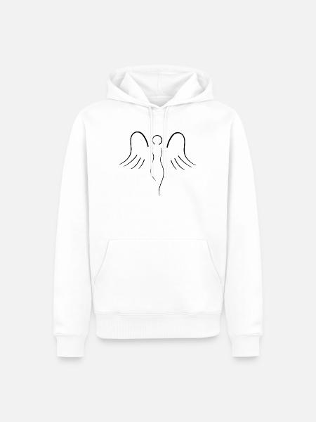 angel curvy black - Männer Premium Bio Hoodie - Weiß