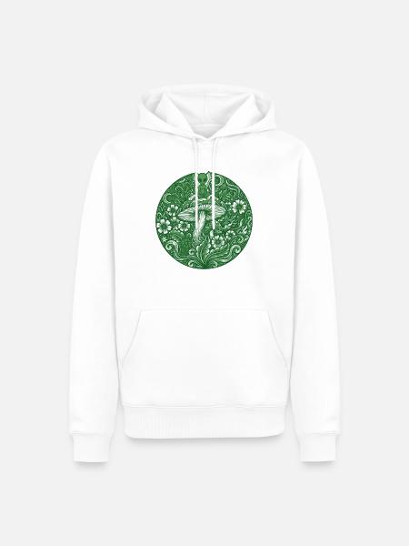 Trippy Festival-Hippie-Pilz-Batik - Männer Premium Bio Hoodie - Weiß