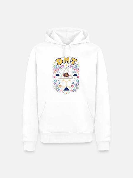 Trippy Festival-Hippie-Pilz-Batik - Männer Premium Bio Hoodie - Weiß