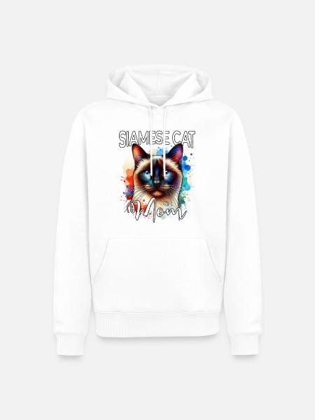Siamkatze Mama - Männer Premium Bio Hoodie - Weiß