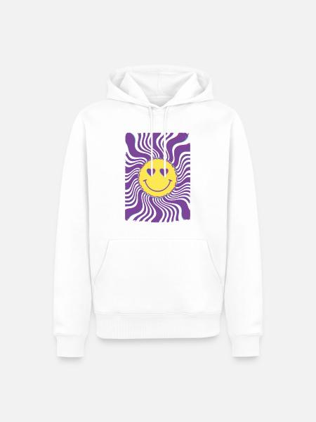 Psychedelisches Festival-Hippie-Batik-Rave-Techno - Männer Premium Bio Hoodie - Weiß