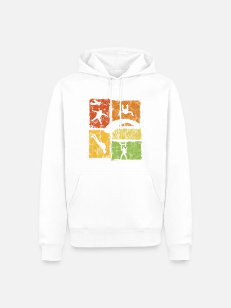 Fallschirmspringer Freifall mit Fallschirm - Männer Premium Bio Hoodie - Weiß