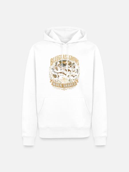 Bluegrass Grows When Shared - Männer Premium Bio Hoodie - Weiß
