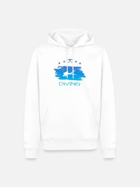 Tauchen Silhouette - Männer Premium Bio Hoodie - Weiß