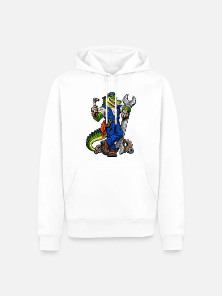Mechaniker Handwerk / Handwerker - Männer Premium Bio Hoodie - Weiß