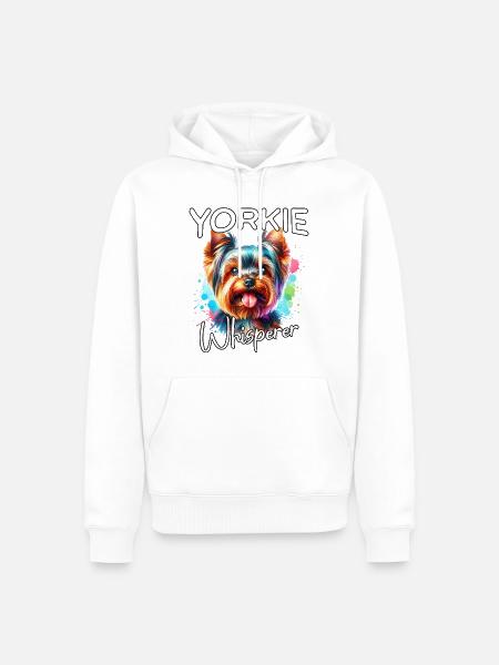 Yorkshire Terrier Flüsterer - Männer Premium Bio Hoodie - Weiß