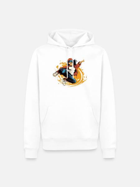 B-Girl Grafik - Männer Premium Bio Hoodie - Weiß