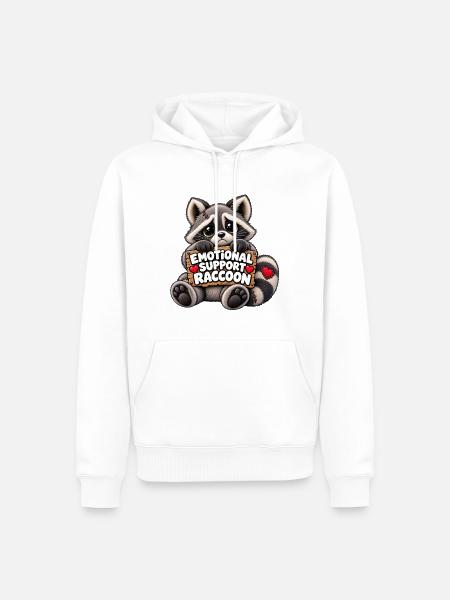 Emotionaler Waschbär Begleiter - Männer Premium Bio Hoodie - Weiß