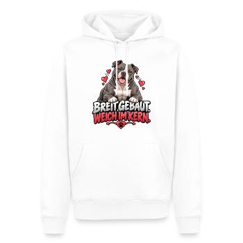 Weicher Bully - Männer Premium Bio Hoodie - Weiß - Vorne - Nico (187cm)