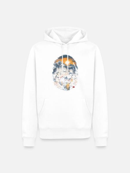 Alaska Königskrabben - Männer Premium Bio Hoodie - Weiß