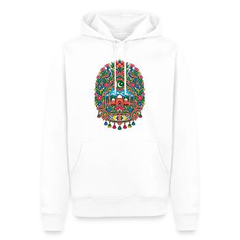 Pakistan | Pfauen, Moschee & Paisley - Männer Premium Bio Hoodie - Weiß - Vorne - Nico (187cm)