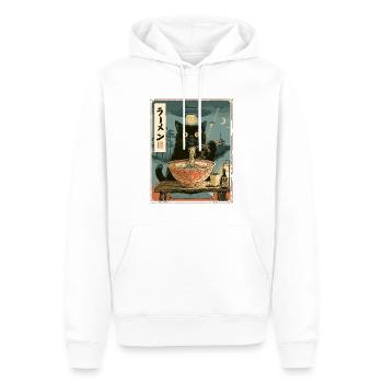 Katze, Ramen,UFO, Kawaii, Anime - Männer Premium Bio Hoodie - Weiß - Vorne - Nico (187cm)