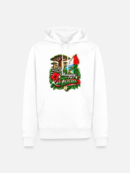 Malagasy KaTsara Tropenmotiv - Männer Premium Bio Hoodie - Weiß