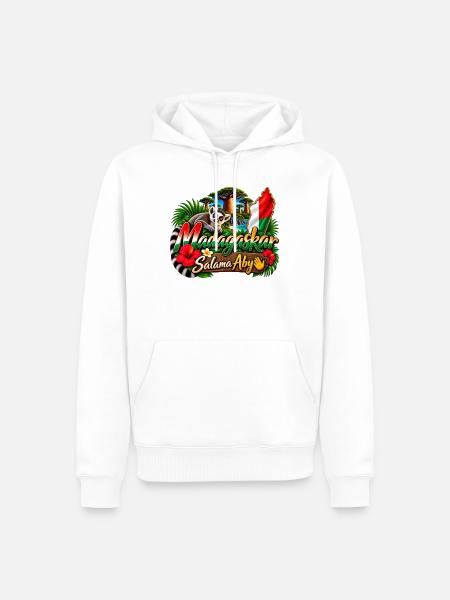 Madagaskar Lemur Tropen Flair - Männer Premium Bio Hoodie - Weiß