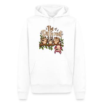 Süße Eulen Be different Eulenfans anders sein  - Männer Premium Bio Hoodie - Weiß - Vorne - Nico (187cm)