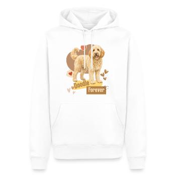 Doodle Hund Forever Herzchen - Männer Premium Bio Hoodie - Weiß - Vorne - Nico (187cm)