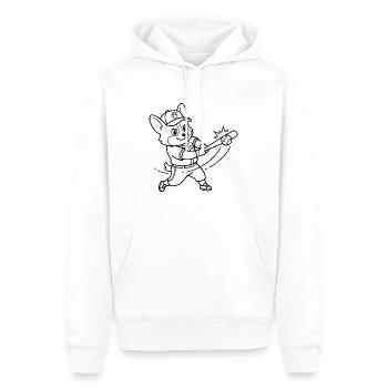Niedlicher Corgi-Baseballspieler-Hund-Umriss - Männer Premium Bio Hoodie - Weiß - Vorne - Nico (187cm)
