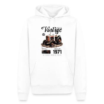 Oldtimer Traktor Bauer Geburtstag Jahrgang 1971 - Männer Premium Bio Hoodie - Weiß - Vorne - Nico (187cm)