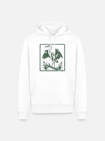 Blue Heron Birding Birdwatcher Heron - Männer Premium Bio Hoodie - Weiß