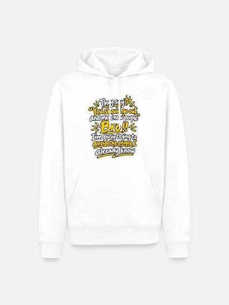 Gesellschaft vermeiden Sarkasmus - Männer Premium Bio Hoodie - Weiß
