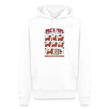 Pasta Pups Dachshund  - Männer Premium Bio Hoodie - Weiß - Vorne - Nico (187cm)