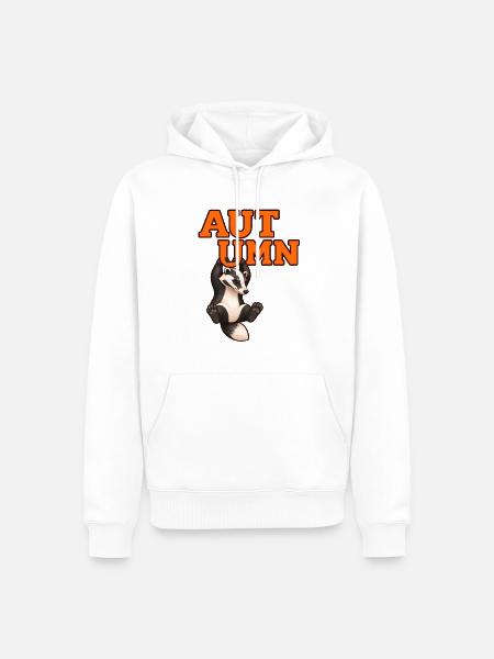 Herbstdachs – Herbst-Wildtierdesign - Männer Premium Bio Hoodie - Weiß