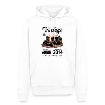 Oldtimer Traktor Bauer Geburtstag Geboren im Jahr 2014 - Männer Premium Bio Hoodie - Weiß - Vorne - Nico (187cm)