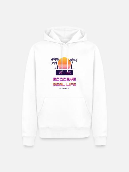 Goodbye Real Life 19.11. - Männer Premium Bio Hoodie - Weiß
