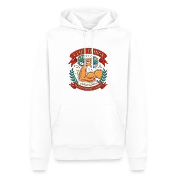 Personal Trainer I Lift Things And Strength Coach - Männer Premium Bio Hoodie - Weiß - Vorne - Nico (187cm)