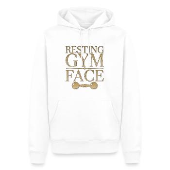 Personal Trainer Resting Gym Face Fitness Mentor - Männer Premium Bio Hoodie - Weiß - Vorne - Nico (187cm)