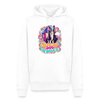 My Cat Says Boo For Both Of Us schüchterner - Männer Premium Bio Hoodie - Weiß - Vorne - Nico (187cm)