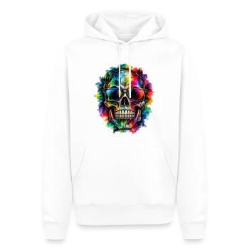 Color Skull – Wild Vision - Männer Premium Bio Hoodie - Weiß - Vorne - Nico (187cm)