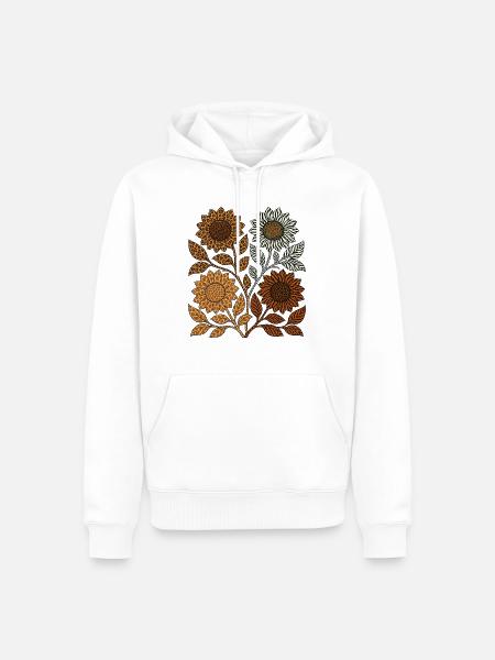Boho Safari Sunflowers - Männer Premium Bio Hoodie - Weiß