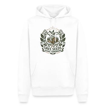 Samen speichern Teilen Sie morgen - Männer Premium Bio Hoodie - Weiß - Vorne - Nico (187cm)