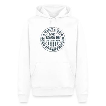 Vintage Oktober 1996 Limited Edition Circle - Männer Premium Bio Hoodie - Weiß - Vorne - Nico (187cm)