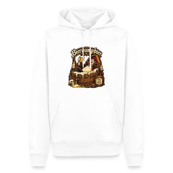 Vampir im Bierfass – Bier statt Blut - Männer Premium Bio Hoodie - Weiß - Vorne - Nico (187cm)