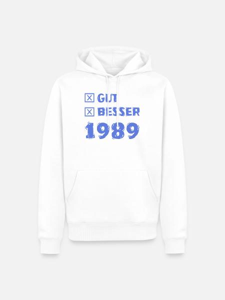 1989 - Männer Premium Bio Hoodie - Weiß