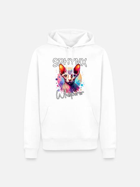 Sphynxkatze Flüsterer - Männer Premium Bio Hoodie - Weiß
