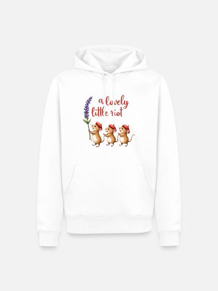 Eine hübsche kleine Riot-Mäuse - Männer Premium Bio Hoodie - Weiß