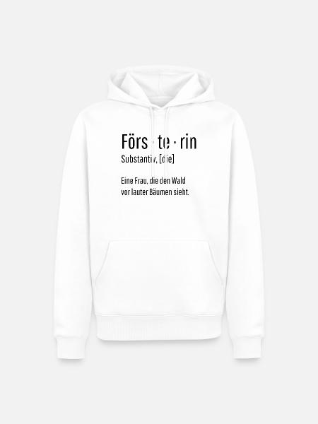 Försterin Substantiv Definition Wald Geschenk - Männer Premium Bio Hoodie - Weiß