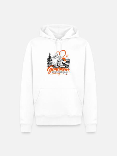 Gemeinsam ist mein Lieblingsweg - Männer Premium Bio Hoodie - Weiß