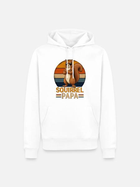 Squirrel Papa - Männer Premium Bio Hoodie - Weiß