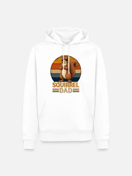 Squirrel Dad - Männer Premium Bio Hoodie - Weiß