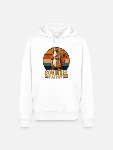 Squirrel Father - Männer Premium Bio Hoodie - Weiß
