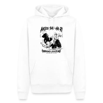 Japanese Martial Arts Aikido Flow Dynamics - Männer Premium Bio Hoodie - Weiß - Vorne - Nico (187cm)