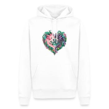 Kuschelfische im Herzgarten - Männer Premium Bio Hoodie - Weiß - Vorne - Nico (187cm)